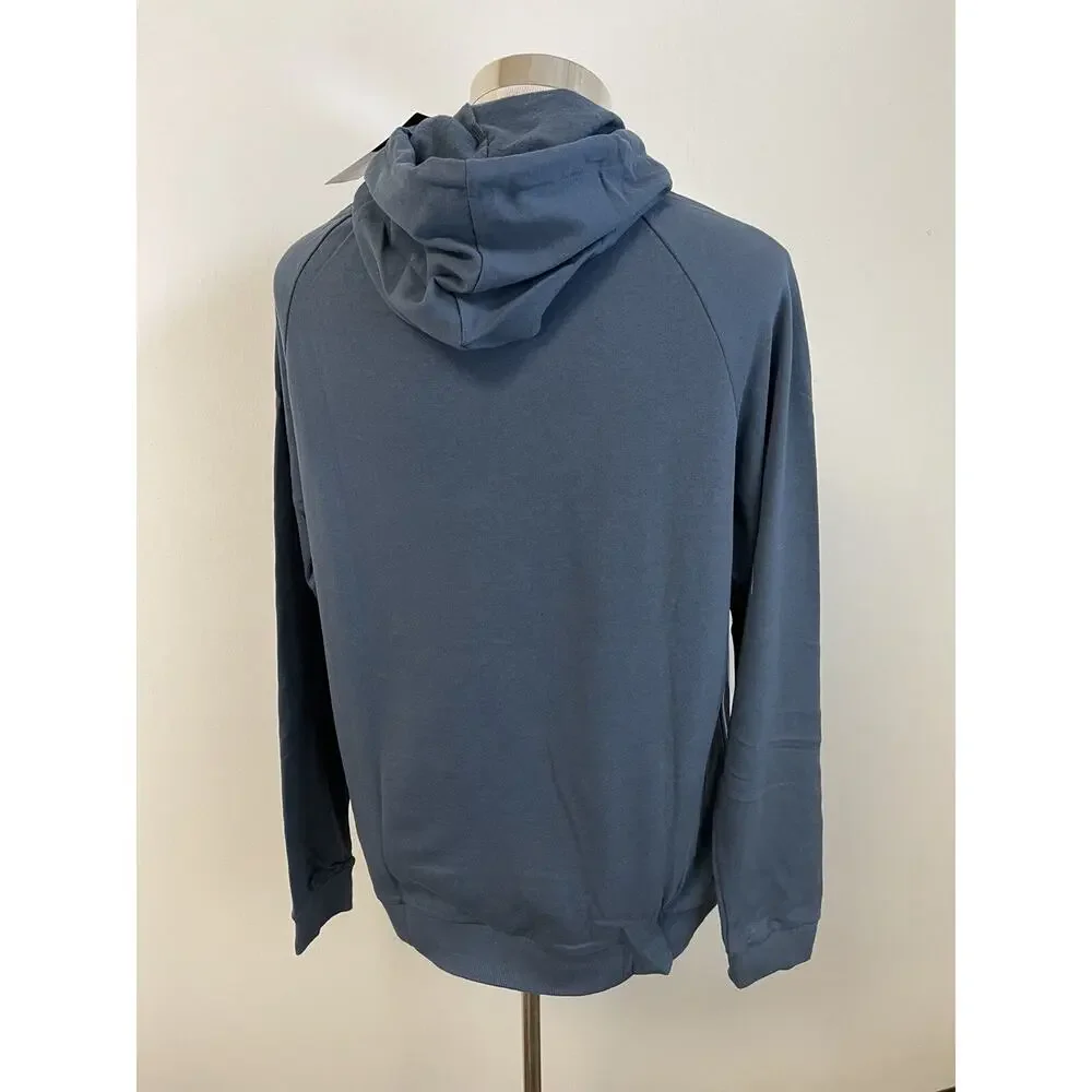 Boohoo Hoodie Mens Medium Pullover Sweatshirt Striped Blue Long Sleeve N14